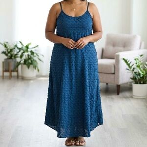 Torrid Mermaid Scallop Midi Maxi Sleeveless Tank Dress Boho Coastal Nautical